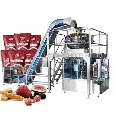 High-Accuracy Automatic Freeze-Dried Fruit Machine Labeling, Sealing, Filling Functions, Vacuum-Sealed Plastic Bags/Pouches